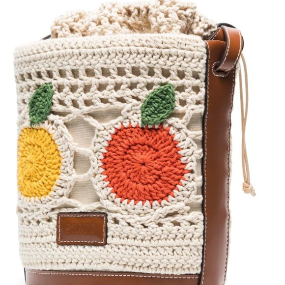 BRAND NEW STAUD Anita fruit-detail crochet bucket bag - Picture 3 of 4